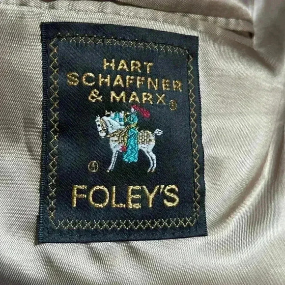 Vintage Hart Schaffner & Marx Brown Plaid Wool Suit Blazer Size 44L - Picture 8 of 11